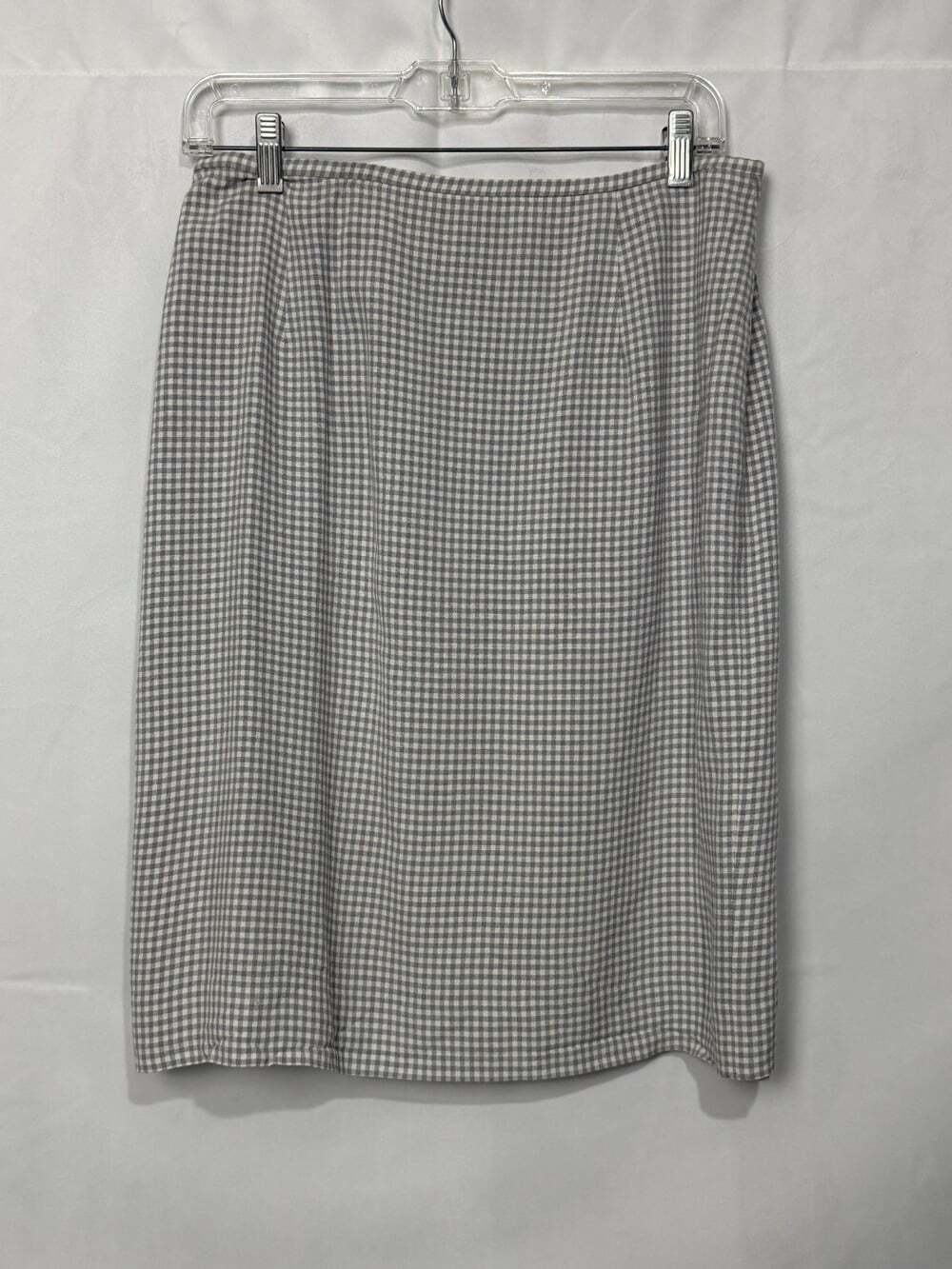 Rena Rowan for Saville Gray Gingham Plaid Pencil Skirt Size 12 Vintage